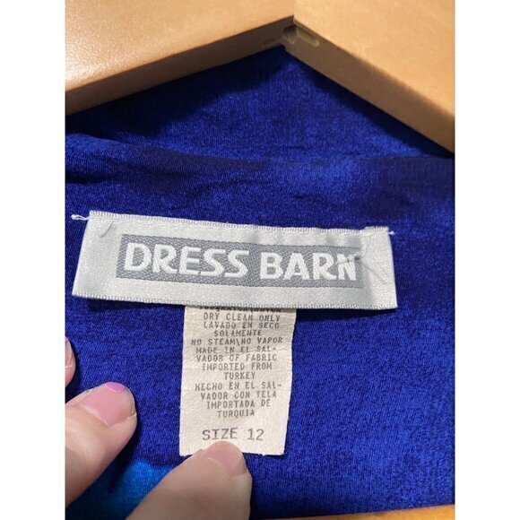 Vintage Dress Barn Women's Blue Floral Dress Size 12 - Picture 8 of 9